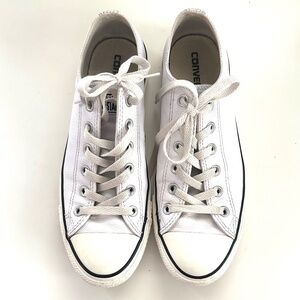 Converse Chick Taylor All Star White Leather Sneakers Size 8